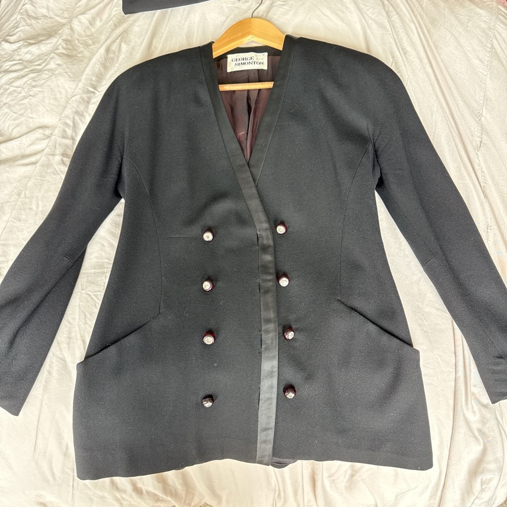 George Simonton Black Double-Breasted Blazer